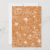 Simple Elegant Copper Floral Garden Wedding Kaart (Achterkant)