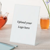 Simple elegant custom logo here company       reclamebord met voetstuk (Insitu)