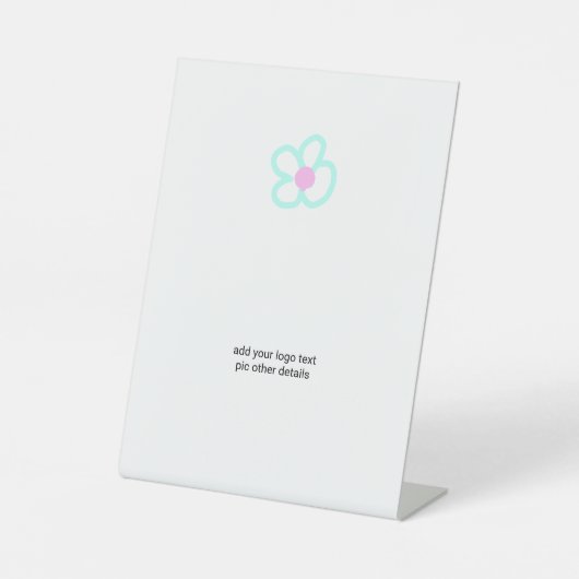 Simple elegant custom logo here company reclamebord met voetstuk (Voorkant)