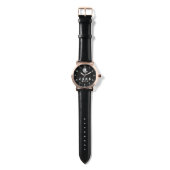 Simple elegant  custom name Monogram  Black Horloge (Bandje)