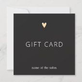 Simple Elegant Dark Grey Faux Gold Heart Beauty (Voorkant)