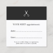 Simple Elegant Dark Grey White Scissors Hair Afsprakenkaartje (Voorkant)