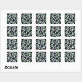 Simple elegant dark roses print vierkante sticker (Vel)