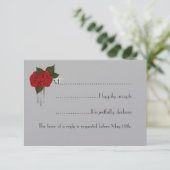 Simple Elegant Deco Roos Wedding Response Kaart (Staand voorkant)