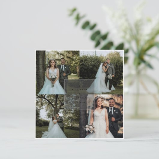 Simple Elegant Dusty Blue Ampersand Photo Wedding Save The Date (Staand voorkant)