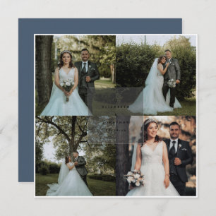 Simple Elegant Dusty Blue Ampersand Photo Wedding Save The Date