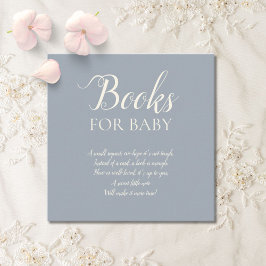 Simple Elegant Dusty Blue Books for Baby Informatiekaartje
