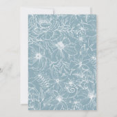 Simple Elegant Dusty Blue Floral Garden Wedding Kaart (Achterkant)