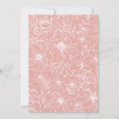 Simple Elegant Dusty Pink Floral Garden Wedding Kaart (Achterkant)