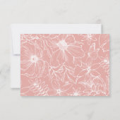 Simple Elegant Dusty Pink Floral QR Code Wedding RSVP Kaartje (Achterkant)