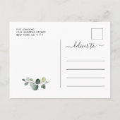 Simple Elegant Eucalyptus Graduation Party Aankondigingskaart (Achterkant)