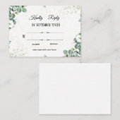 Simple Elegant Eucalyptus Greenery Wedding RSVP Ca Notitiekaartje (Voorkant / Achterkant)