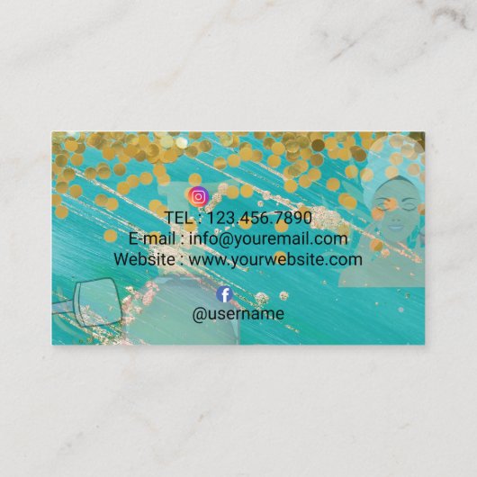 Simple Elegant Facial Cleanser Foam Gel Cream Visitekaartje (Achterkant)