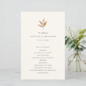 Simple Elegant Fall Leaves Wedding Program (Staand voorkant)