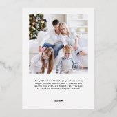 Simple Elegant Family Photo Grid | Kerst van goud Folie Feestdagenkaart (Achterkant)