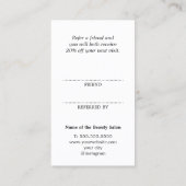 Simple Elegant Faux Gold Black Salon Aanbevelingskaartje (Achterkant)