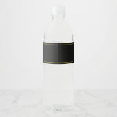 Simple Elegant Fgrave Gold & Black Wedding Waterfles Etiket (Achterkant)