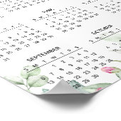 Simple Elegant Floral Botanical 2026 Calendar |  Poster (Hoek)