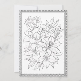 Simple Elegant Floral Color Your Own Greeting Card Bedankkaart