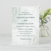 Simple Elegant Floral Corners Wedding Invitation Kaart (Staand voorkant)