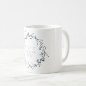 Simple Elegant Floral Laurel Wreate Monogram Koffiemok (Voorkant rechts)