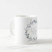 Simple Elegant Floral Laurel Wreate Monogram Koffiemok (Voorkant links)