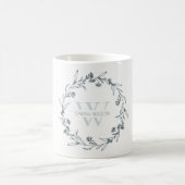 Simple Elegant Floral Laurel Wreate Monogram Koffiemok (Center)