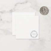 Simple Elegant Floral Laurel Wreate Monogram Notitiekaartje (Voorkant / Achterkant in situ)