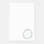 Simple Elegant Floral Laurel Wreate Monogram Post-it® Notes (Voorkant)