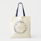Simple Elegant Floral Laurel Wreate Monogram Tote Bag (Voorkant)