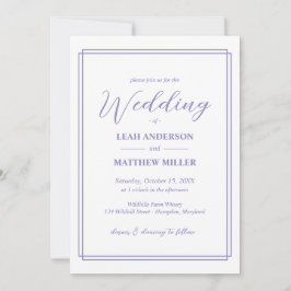 Simple Elegant Floral Pattern Wedding Invitation Kaart