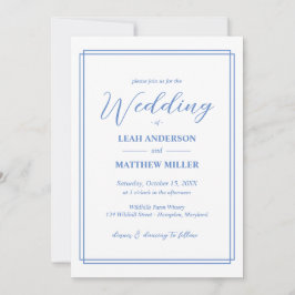 Simple Elegant Floral Pattern Wedding Invitation Kaart