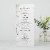 Simple Elegant Floral Wedding Programme (Staand voorkant)