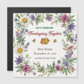 Simple Elegant Flower Framed Friendsgiving Magnetische Uitnodiging (Voorkant / Achterkant)