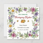 Simple Elegant Flower Framed Friendsgiving Magnetische Uitnodiging (Voorkant)