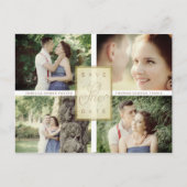 Simple Elegant Four Photos Couple in Love Aankondigingskaart (Voorkant)