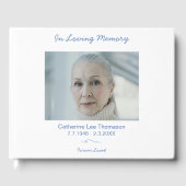 Simple Elegant Funeral In Loving Memory Guest Book Gastenboek (Voorkant)