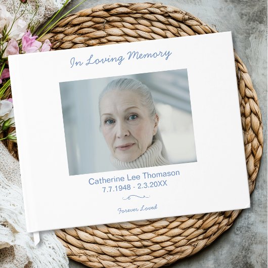Simple Elegant Funeral In Loving Memory Guest Book Gastenboek