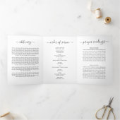 Simple Elegant Funeral Memorial Programme Drieluik Uitnodiging (Binnen)