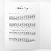 Simple Elegant Funeral Memorial Programme Drieluik Uitnodiging (Binnenzijde eerst)