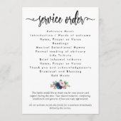 Simple Elegant Funeral Photo Programmakaart (Achterkant)