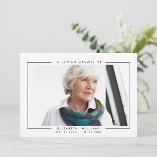 Simple Elegant Funeral Photo Programmakaart (Staand voorkant)