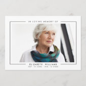 Simple Elegant Funeral Photo Programmakaart (Voorkant)