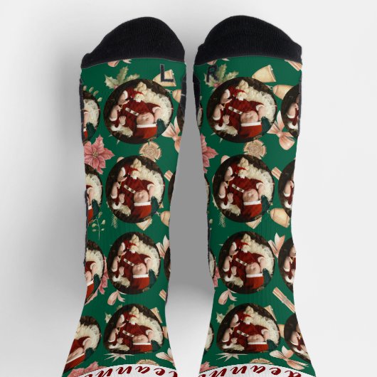 Simple Elegant Funny Christmas Family Photo Sokken (Top)