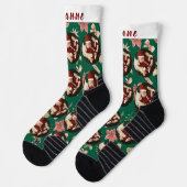 Simple Elegant Funny Christmas Family Photo Sokken (Links)