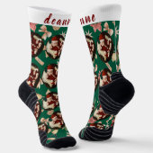 Simple Elegant Funny Christmas Family Photo Sokken (Gebogen)