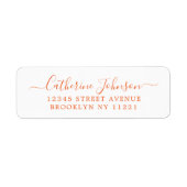 Simple Elegant Girly Script Calligraphy Oranje Etiket (Voorkant)