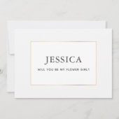 Simple Elegant Gold Bloemenmeisje-conceptkaart Save The Date (Voorkant)