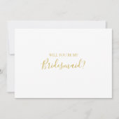 Simple Elegant Gold Bridesmaid-conceptkaart Kaart (Voorkant)