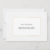 Simple Elegant Gold Bridesmaid-conceptkaart Save The Date (Achterkant)